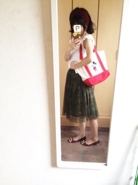 「しまむらバッグ」｜ぺこりんごさん（レディース・167cm）の夏コーディネート