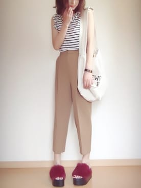 「7月WEAR夏のサンダル祭り」｜「アイテム（アナログ腕時計）」を使った、ぺこりんごさん（レディース・167cm）の夏コーディネート