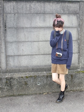 「カメラ女子」｜「アイテム（ブーツ）」を使った、ぺこりんごさん（レディース・167cm）の秋コーディネート