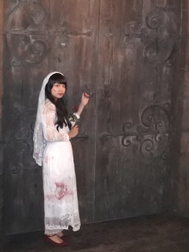 「USEDのアイテム（ワンピース、ホワイト系）」を使った、suzyさん（レディース・153cm）の秋コーディネート