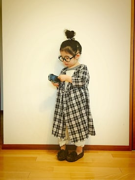 「カシュクール」｜「アイテム（サロペット/オーバーオール）」を使った、CHIIIICOさん（キッズ・90cm）の秋コーディネート