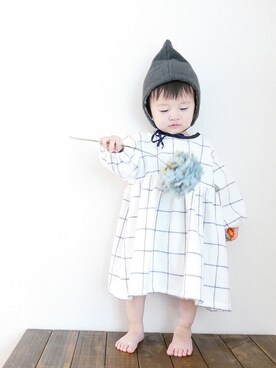 「ボンネット」｜「アイテム（その他）」を使った、CHIIIICOさん（キッズ・80cm）の秋コーディネート