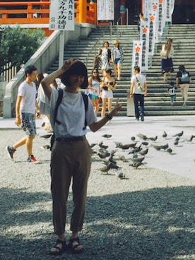 「YEAR（イヤー）のアイテム」を使った、miharu さん（レディース・165cm）の夏コーディネート