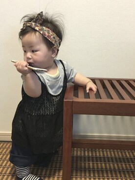 「A part by（アパートバイ）のアイテム」を使った、OSAさん（キッズ・70cm）の春コーディネート
