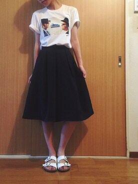 「B.L.U.E（ビーエルユーイー）のアイテム（サンダル）」を使った、gmbr8erさん（レディース・162cm）の夏コーディネート