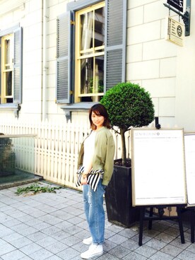 「DISCOAT（ディスコート）のアイテム（ブルゾン）」を使った、YUURIさん（レディース・157cm）の夏コーディネート