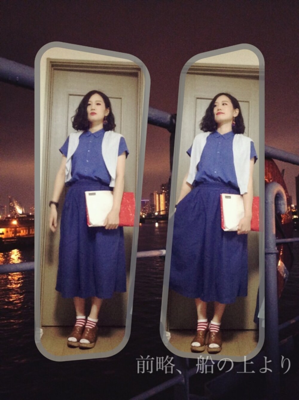 「FREITAG」｜「UNIQLOのアイテム（シャツ/ブラウス、ブルー系）」を使った、The La.mamaさん（レディース・161cm）の夏コーディネートの1枚目の写真