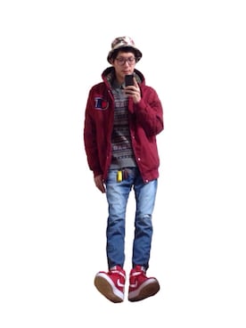 「Champion（チャンピオン）のアイテム（ダウンジャケット/コート）」を使った、KOUJIさん（メンズ・180cm）の冬コーディネート