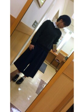 「くつした」｜「アイテム（ハンチング/ベレー帽）」を使った、Miさん（レディース・162cm）の秋コーディネート