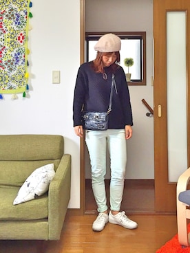 「TOPKAPI（トプカピ）のアイテム（ハンチング/ベレー帽）」を使った、I TSU KOさん（レディース・161cm）の冬コーディネート