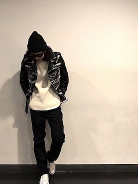「MADE IN USA（メイドインユーエスエー）のアイテム（ブルゾン）」を使った、KENJI KUBOTAさん（メンズ・176cm）の秋コーディネート