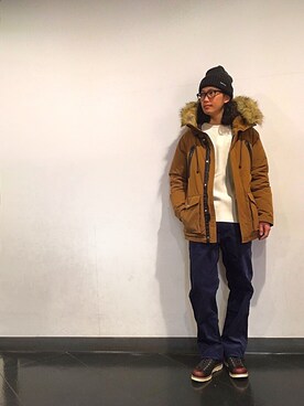 「ショット」｜「アイテム（ダウンジャケット/コート）」を使った、KENJI KUBOTAさん（メンズ・176cm）の秋コーディネート