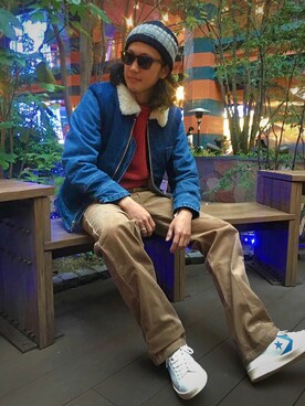 「ショット」｜「アイテム（ミリタリージャケット）」を使った、KENJI KUBOTAさん（メンズ・176cm）の秋コーディネート