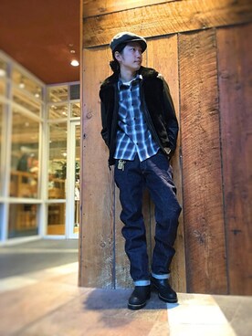 「MADE IN USA（メイドインユーエスエー）のアイテム（ブルゾン）」を使った、KENJI KUBOTAさん（メンズ・176cm）の冬コーディネート