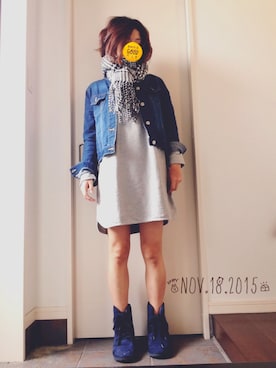 「チドリ柄」｜「アイテム（その他）」を使った、Yuka さん（レディース・154cm）の秋コーディネート