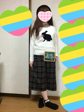 「タータンチェック」｜BERIさん（レディース・153cm）の冬コーディネート