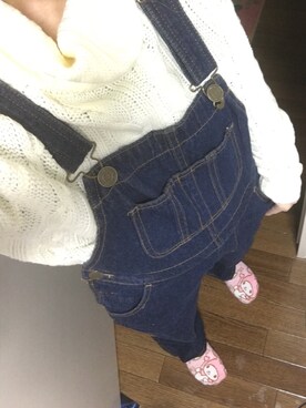 「GRL（グレイル）のアイテム（つなぎ/オールインワン、ブルー系）」を使った、nn21さん（レディース・153cm）の冬コーディネート