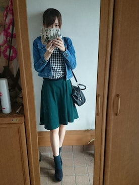 「ショッピング」｜「アイテム（デニムジャケット）」を使った、なりみぃ～さん（レディース・168cm）の秋コーディネート