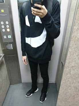 「RickOwens×adidas」｜「アイテム（スウェット）」を使った、H.Kさん（メンズ・177cm）の秋コーディネート