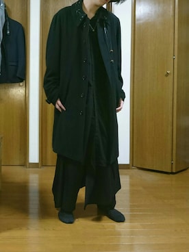「Y's（ワイズ）のアイテム（ステンカラーコート）」を使った、o.k.さん（メンズ・168cm）の秋コーディネート