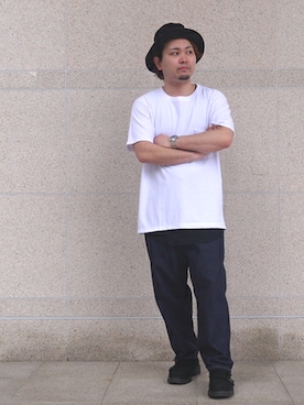 「Hender Scheme（エンダースキーマ）のアイテム（シューズ）」を使った、toit（メンズ）店長 Yu-Taさん（メンズ・170cm）の夏コーディネート
