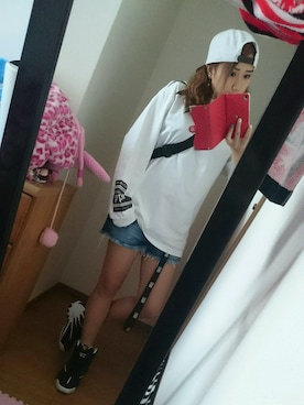 「properpedigreeのアイテム（トップス、ホワイト系）」を使った、sayakaさん（レディース・154cm）の夏コーディネート