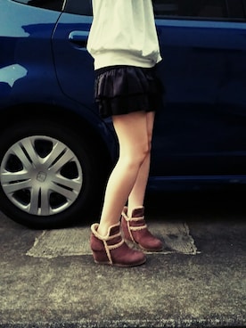 「enchanted（エンチャンテッド）のアイテム」を使った、chikaさん（レディース・155cm）の秋コーディネート