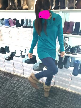 「ラビットファー」｜「アイテム（ブーツ）」を使った、chikaさん（レディース・155cm）の秋コーディネート