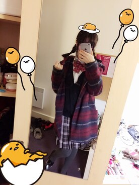 「JK」｜「アイテム（ダッフルコート）」を使った、ピコさん（レディース・164cm）の冬コーディネート