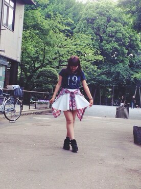「Abercrombie&Fitch（アバークロンビーアンドフィッチ）のアイテム（バッグ）」を使った、mamiickeyさん（レディース・159cm）の夏コーディネート