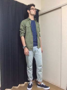 「Alex Mill（アレックスミル）のアイテム」を使った、higedrumさん（メンズ・180cm）の夏コーディネート