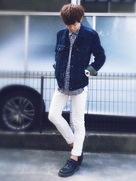 「Dr. Martens（ドクターマーチン）のDr.Martens (ドクターマーチン)/1461 3EYE GIBSON SHOES（その他シューズ）」を使った、Ryoさん（メンズ・173cm）の秋コーディネート