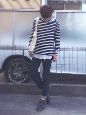 「Dr. Martens（ドクターマーチン）のDr.Martens (ドクターマーチン)/1461 3EYE GIBSON SHOES（その他シューズ）」を使った、Ryoさん（メンズ・173cm）の秋コーディネート