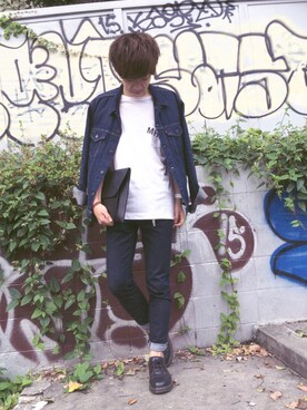 「Dr. Martens（ドクターマーチン）のDr.Martens (ドクターマーチン)/1461 3EYE GIBSON SHOES（その他シューズ）」を使った、Ryoさん（メンズ・173cm）の秋コーディネート