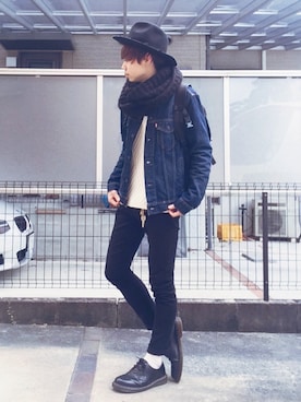 「WEGO（ウィゴー）のアイテム（帽子）」を使った、Ryoさん（メンズ・173cm）の冬コーディネート