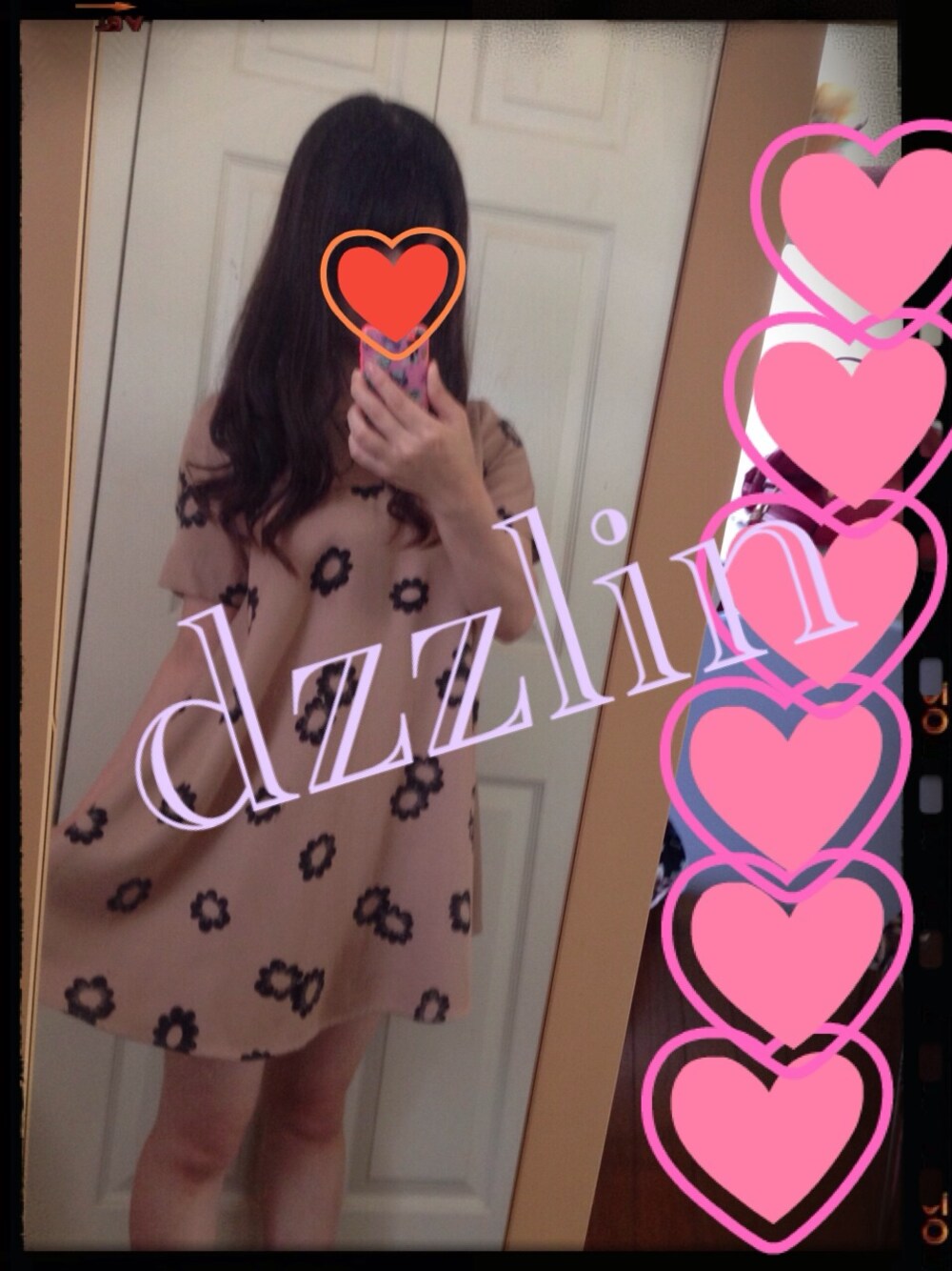 「dazzlin、マーガレット、花柄、秋、Aラインワンピース」｜「dazzlinのアイテム（ワンピース、ブラウン系）」を使った、ｒｕｉさん（レディース・158cm）の秋コーディネートの1枚目の写真