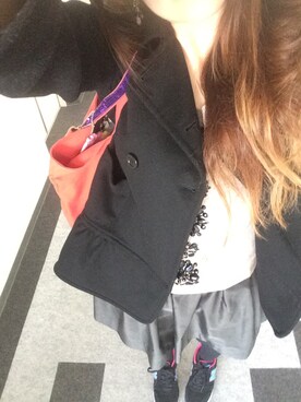 「nina mew（ニーナミュウ）のアイテム（その他アウター）」を使った、あやさん（レディース・155cm）の秋コーディネート