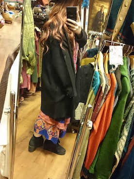 「チャイハネ（チャイハネ）のアイテム（その他アウター）」を使った、erikamkamさん（レディース・154cm）の冬コーディネート
