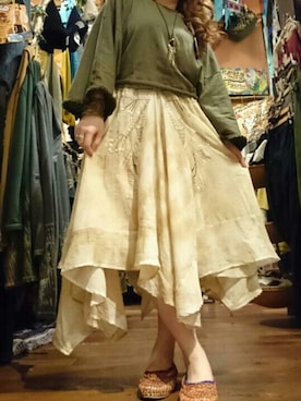 「チャイハネ（チャイハネ）のアイテム（パンプス）」を使った、erikamkamさん（レディース・154cm）の春コーディネート