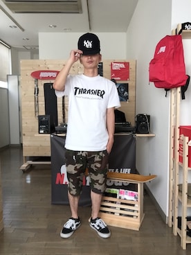 「HOPPS（ホップス）のアイテム」を使った、N.Y.A STOREさん（メンズ・170cm）の夏コーディネート