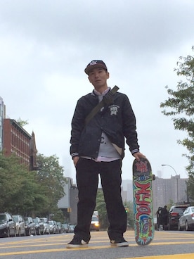 「fuct（ファクト）のアイテム（ジャケット/アウター）」を使った、N.Y.A STOREさん（メンズ・170cm）の秋コーディネート