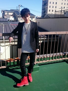 「CHROME HEARTS（クロムハーツ）のアイテム（ネックレス、シルバー系）」を使った、Shingoさん（メンズ・170cm）の冬コーディネート