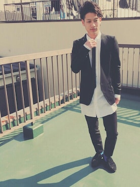 「ato（アトウ）の
（テーラードジャケット、ブラック系）」を使った、Shingoさん（メンズ・170cm）の冬コーディネート