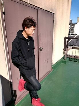 「Timberland（ティンバーランド）のTimberland / ICON 6" PREMIUM BOOT（ブーツ、レッド系）」を使った、Shingoさん（メンズ・170cm）の春コーディネート