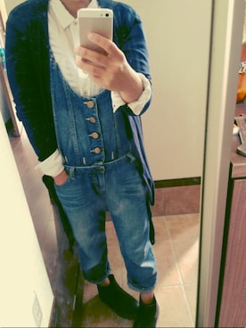 「アキコーデ」｜「アイテム（サロペット/オーバーオール）」を使った、ｋｉｋｏさん（レディース・151cm）の秋コーディネート