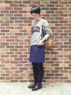 「NOMBRE IMPAIR（ノンブルアンペール）のアイテム（スウェット）」を使った、nishimura.さん（レディース・160cm）の冬コーディネート