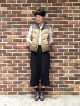 「NOMBRE IMPAIR（ノンブルアンペール）のアイテム（ダウンベスト）」を使った、nishimura.さん（レディース・160cm）の冬コーディネート