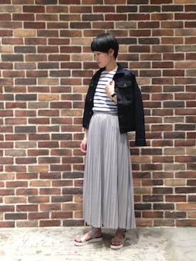 「NOMBRE IMPAIR（ノンブルアンペール）のアイテム（デニムジャケット）」を使った、nishimura.さん（レディース・160cm）の春コーディネート