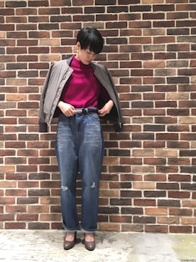 「NOMBRE IMPAIR（ノンブルアンペール）のアイテム（MA-1）」を使った、nishimura.さん（レディース・160cm）の秋コーディネート