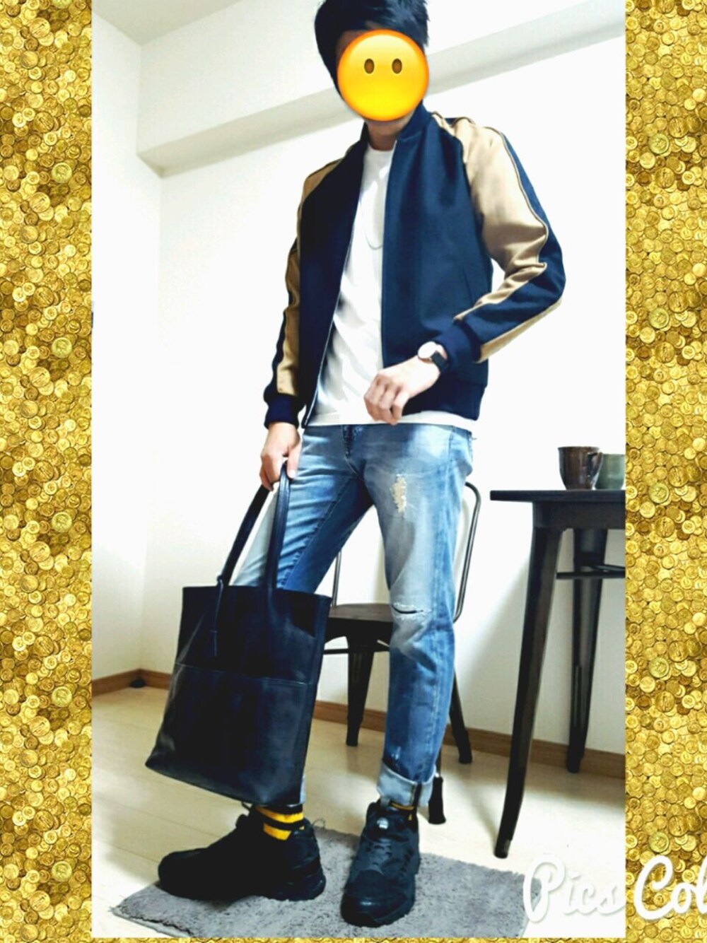 「秋、シンプル」｜「aniaryの【aniary】NIL ビジネストート（トートバッグ、ブルー系）」を使った、daikiさん（メンズ・178cm）の秋コーディネートの1枚目の写真